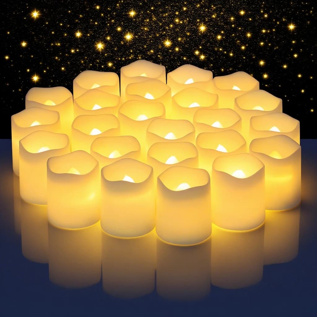 24Pcs Flammenlose LED Kerze Lichter Kreative Wishing Led Tee Lampe Warm Weiß Halloween Hochzeit Weihnachten Dekoration Kerze Licht