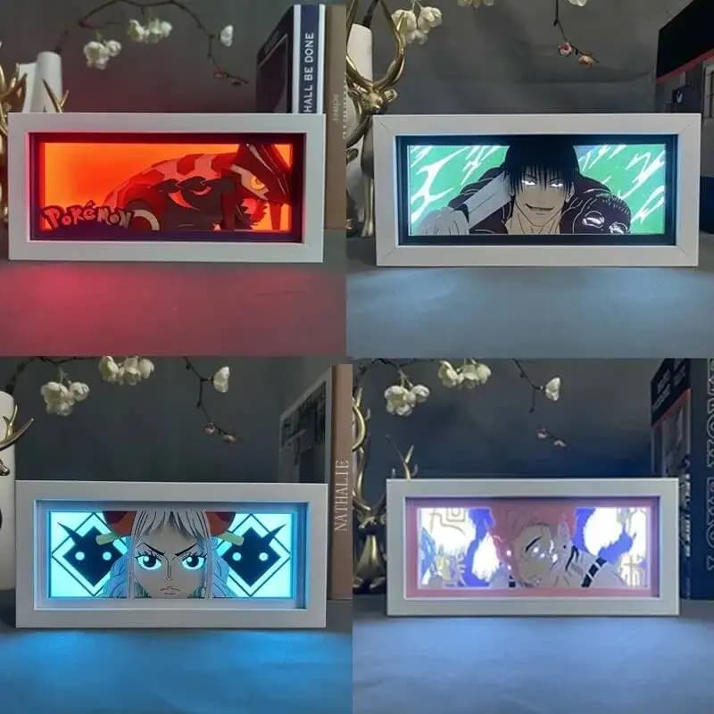 Jujutsu Kaisen Nachtlicht ein Stück Papier geschnitten Schatten Licht Box Anime Papier Schnitz lampe Ruffy LED Raum dekor Spielzeug Jungen Geschenk