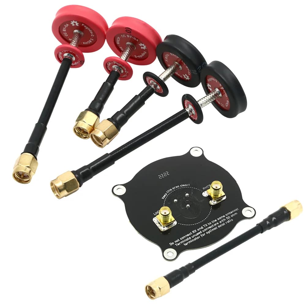 Pagode 2/Triple Feed Patch 5,8 G 5 dBi 50 W omnidirektionale Omni FPV Flachbildschirm-Pagodenantenne LHCP/RHCP SMA/RP-SMA