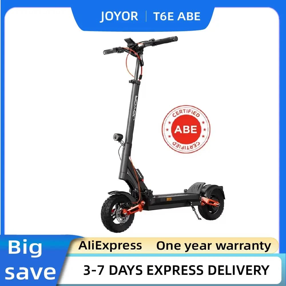 JOYOR T6E Elektroroller für Erwachsene, E-Mountain-Scooter, 10-Zoll-Offroad-Reifen, faltbarer E-Scooter