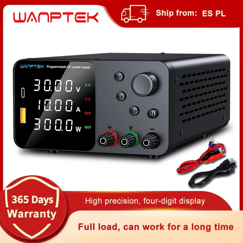 Wanptek Labor-Netzteil, einstellbar, 30 V, 5 A, 30 V, 10 A, 60 V, 5 A, 120 V, 3 A, mit Ausgang, Kurzschluss-Alarm, Gleichstrom-Netzteil