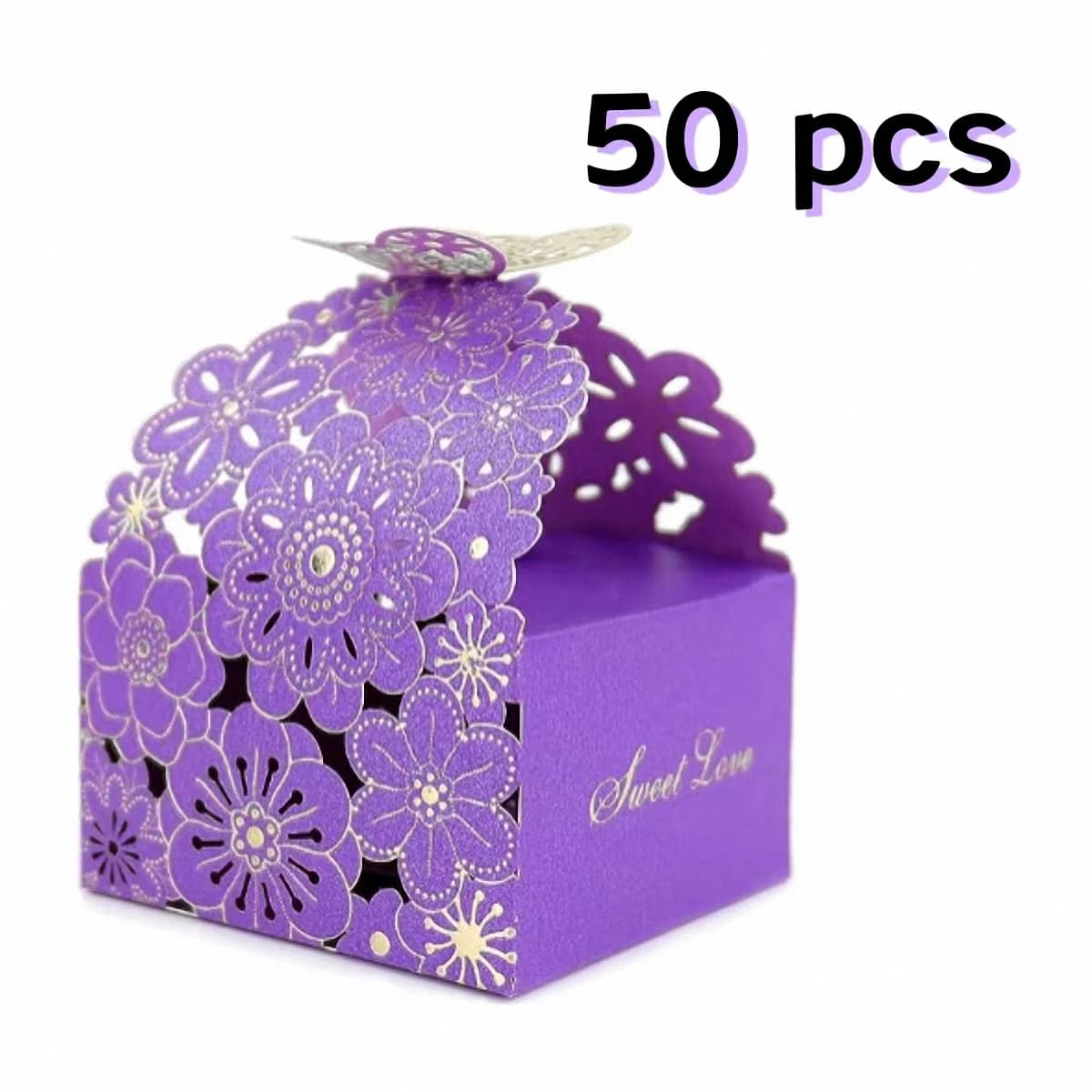 50 Teile/satz Blume Schmetterling Hohl Candy Box Cookie Geschenk Boxen Schmetterling Party Dekoration Hochzeit Gefälligkeiten Nette Schokolade Box