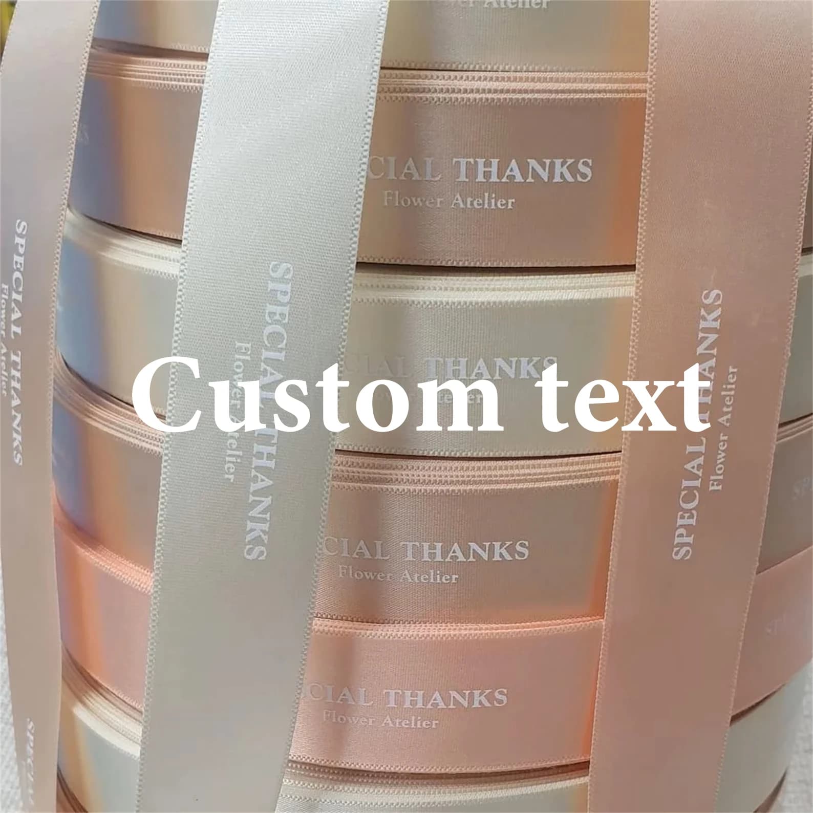 Benutzerdefiniertes Satinband für Hochzeit, personalisiertes Logo, Name, Textband, Weihnachtsgeschenk, Verpackung, Riemen, Dekoration, DIY,