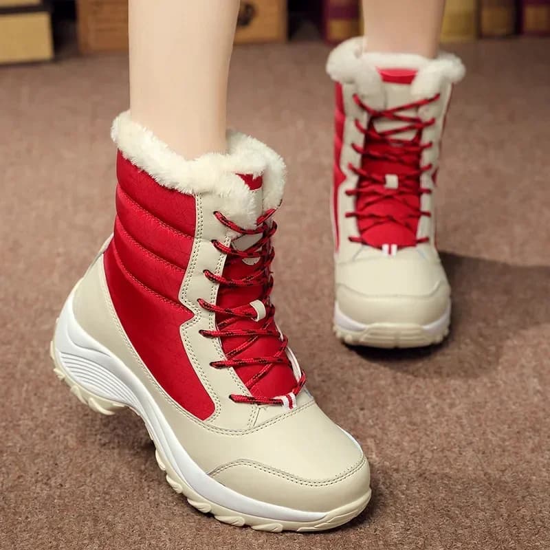 Stiefeletten für Damen, Winter, Outdoor, warme Schneestiefel, Tanren-Plateau-Stiefeletten, warm halten, Schneeschuh 2025, kurze