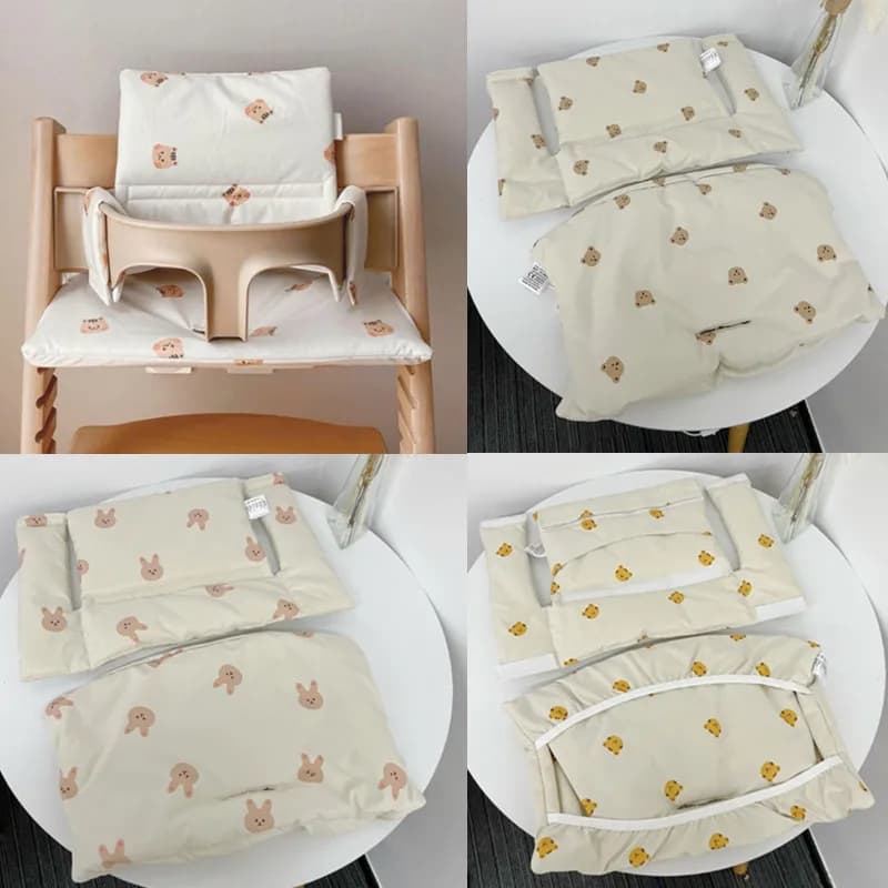 Weiche Hochstuhl Kissen Waschbar Baby Abendessen Hohe Stuhl Sitzkissen Liner Matte Pad Zurück Kissen für Stokk Reise Falle Hohe