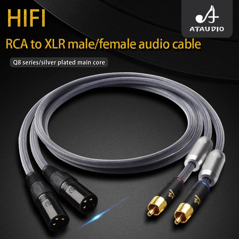 Hi-End-Ein-Paar-Hifi-RCA-zu-XLR-symmetrisches Audio kabel für den Verstärker DAC 2RCA-Stecker auf 2XLR-Stecker und Buchse