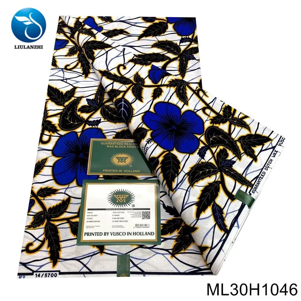 Nigeria True 100 % Baumwolle, gewöhnlicher niederländischer Batik-bedruckter Wachs mit afrikanischem Stoff, elegantes Partykleid ML30H1046
