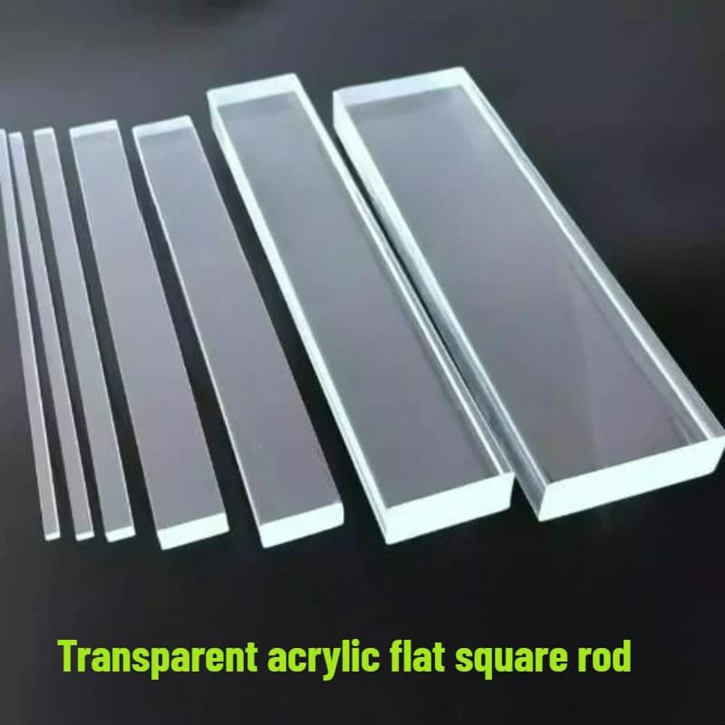2 Stück, Länge 100/150/200/300/400/500 mm, quadratisch, transparent, extrudierter Acryl-Kunststoff-Stab, verschiedene Größen, kundenspezifischer