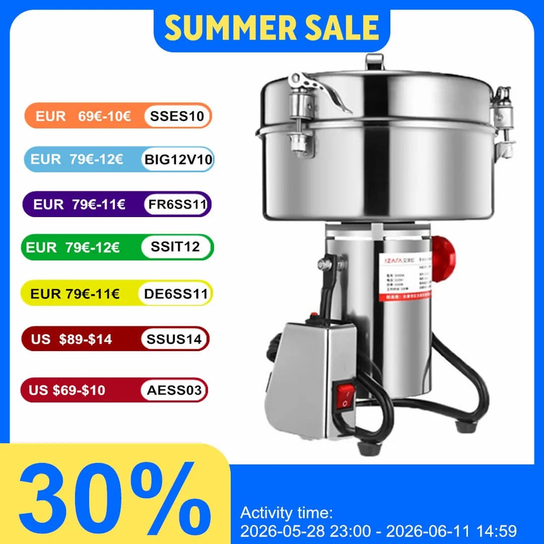 4500G Kommerzielle Getreidemühle High Speed 4500W Getreide Medizinische Materialien Gewürze Pulver Brecher Edelstahl Kaffeemühle