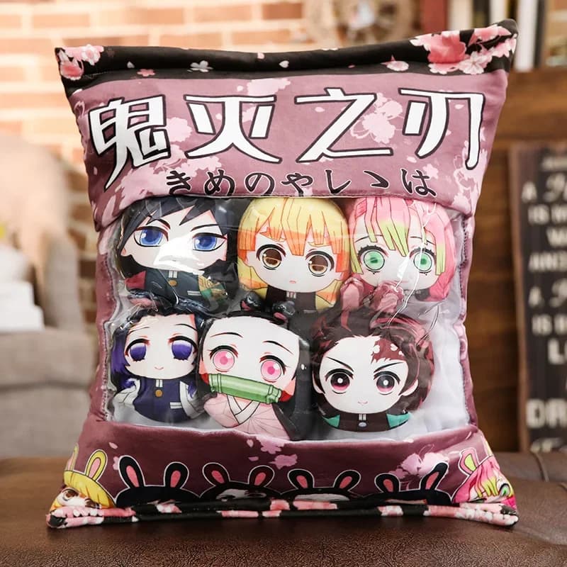 Q Version Kissen jp Anime Dämonen töter Anime Figur Kamado Tanjirou Cosplay Requisiten Plüsch puppe Spielzeug Fans Souvenir Weihnachts geschenk