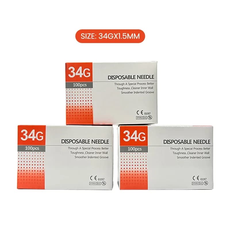 34G Einwegnadel 1,5 mm 2,5 mm 4 mm 6 mm 8 mm 13 mm kleine Nadel 100 Stück/Karton