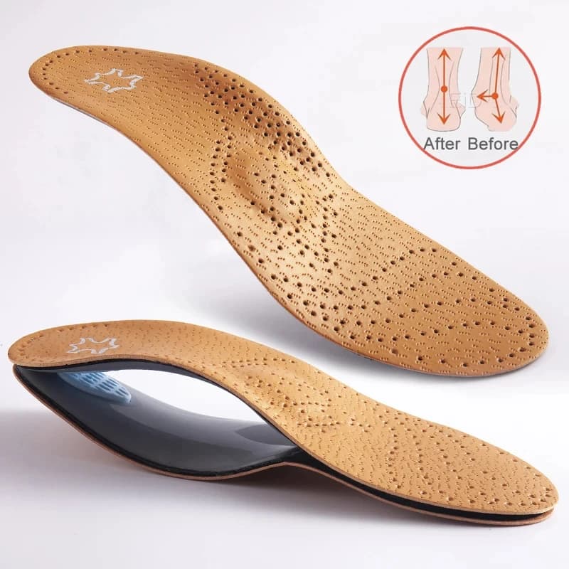 Orthopädische Einlegesohle aus Leder, orthopädische Fußgewölbeunterstützung, Spann, Plattfuß, Schuhpolster, PU-Latex, antibakteriell,