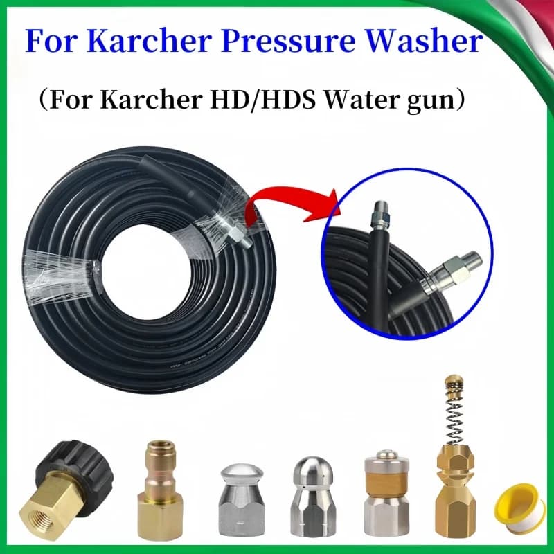 Reinigungsschlauch für Kanalisation, Pipeline-Reiniger, Hochdruck-Reinigungsmaschinenschlauch, Kanaldüse, für Karcher HD/HDS Wasserpistole