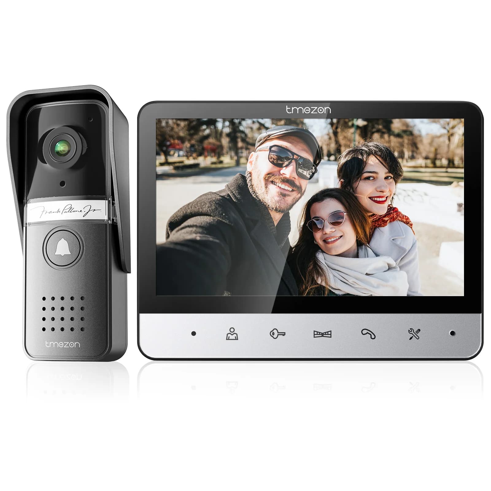 4-Draht-Video-Türsprechanlage für zu Hause, TMEZON 7-Zoll-Monitorkamera, Fernentriegelung/Nachtsicht/Touch-Taste