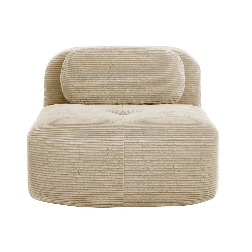 1-teiliges modernes schönes Sofa ohne Armlehnen mit Kissen, Wohnzimmermöbel, modulares Ecksofa, hochwertiger Cordstoff