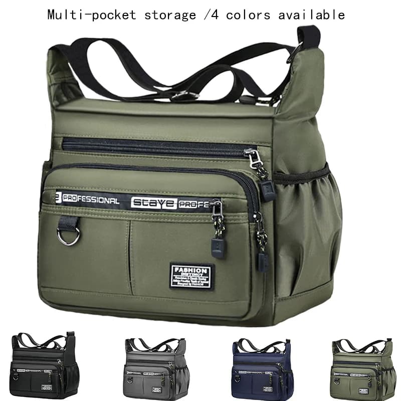 Umhängetasche für Herren mit mehrlagigen Taschen, verstellbarem Schultergurt, Business-Einzelschultertasche