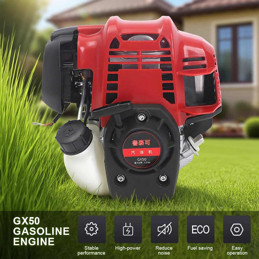 Rasenmähermotor GX50 Motor Viertakt GX35 Hochleistungs-Garten-Rucksack-Benzinmotor für Bodenfräse Rasenmäher Rasenmäher