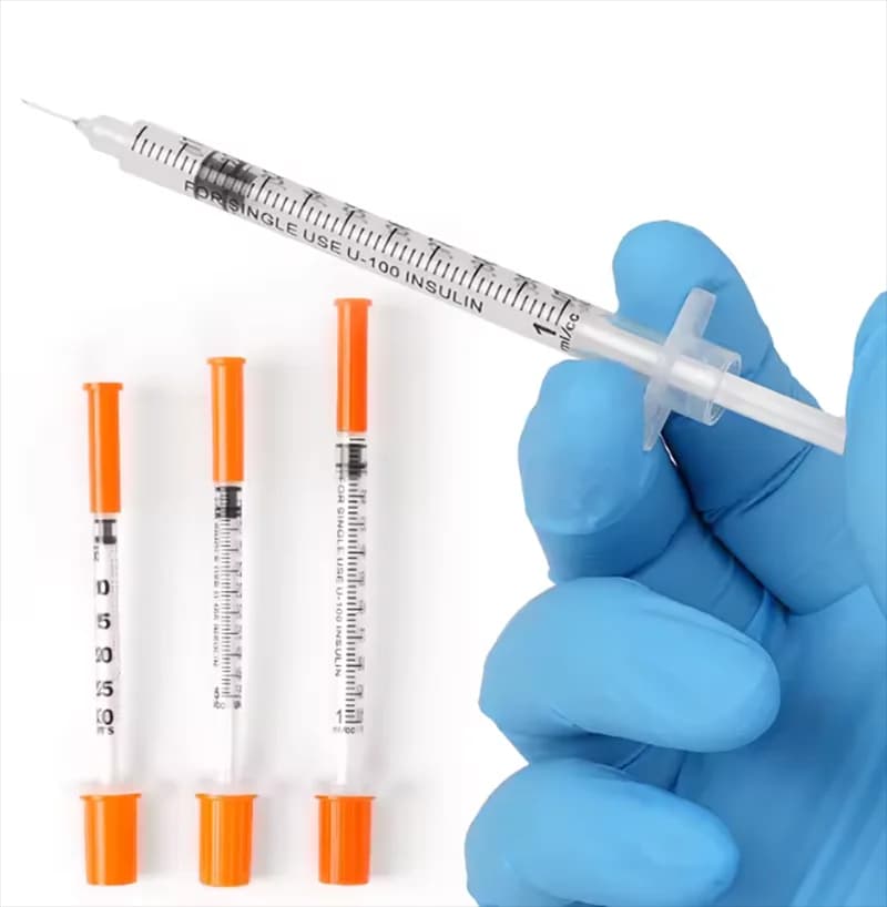 100 Stück/Box 0,3ml/0,5ml/1ml Kleinkapazitäts-Sterile Insulinspritzen Einzeln Verpackt für Haustiere Veterinärgebrauch