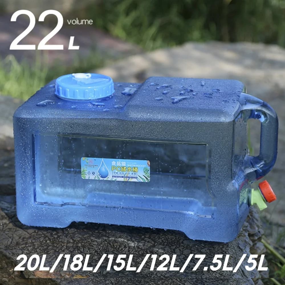 18/20/22L Wassertank, tragbarer Wassertank in Lebensmittelqualität, großes Fassungsvermögen, mit Wasserhahn, Outdoor-Zubehör zum Wandern, Angeln
