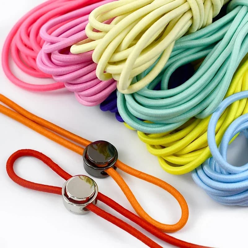 5/10/20/50M 4mm Mehrfarbiges Elastisches Band Rundes Haargummi Hutschnur Gummibänder Kleidungsfederschnur Nähgarn