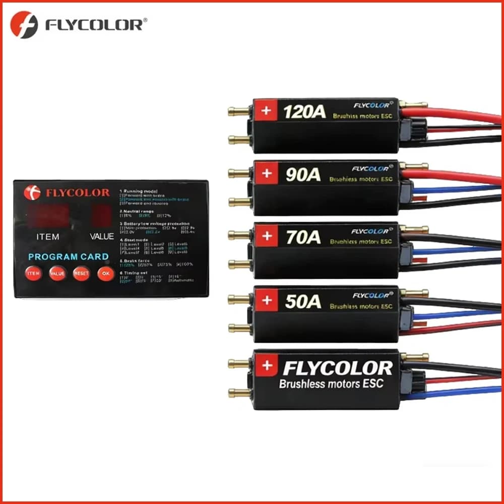Flycolor 30A 4S/ 50A 70A 90A 120A 6S Bidirektionaler/Unidirektionaler Mehrfachschutz Bürstenloser ESC für RC-Boote