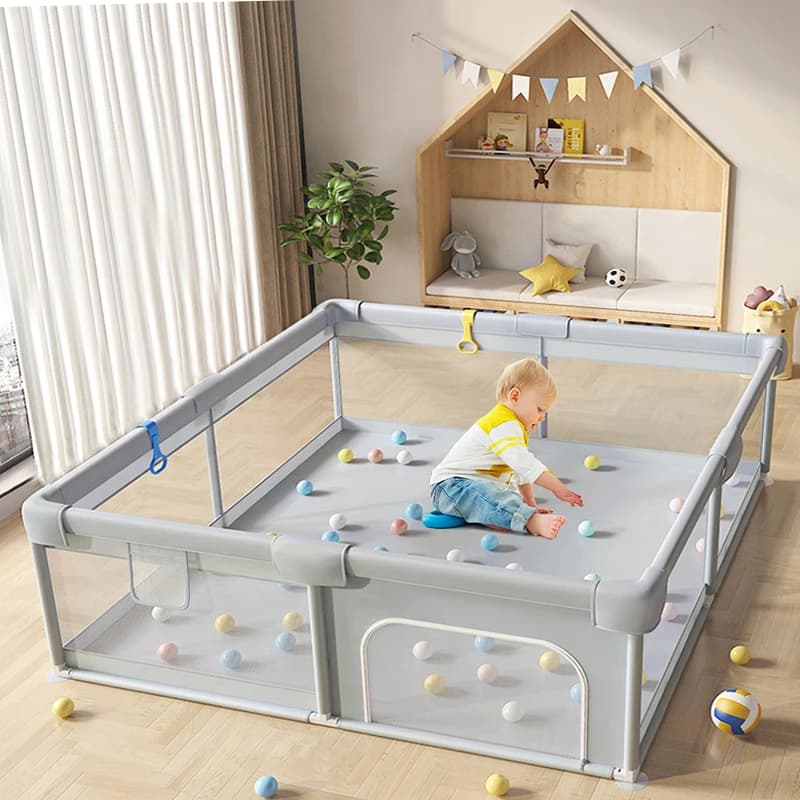 Großer Baby-Laufstall für Kinder mit Schaumstoffschutz, Baby-Spielplatz für Kinder im Alter von 0 bis 6 Jahren, Bällebad-Laufstall für den