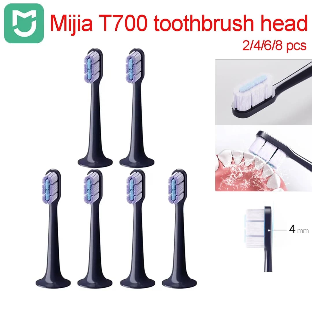 2/4/6/8Pcs Original Mijia Zahnbürste Kopf T700 Sonic Elektrische Zahnbürste Wasserdichte Weiche Gesundheit Ersatz weiche Borsten Mijia