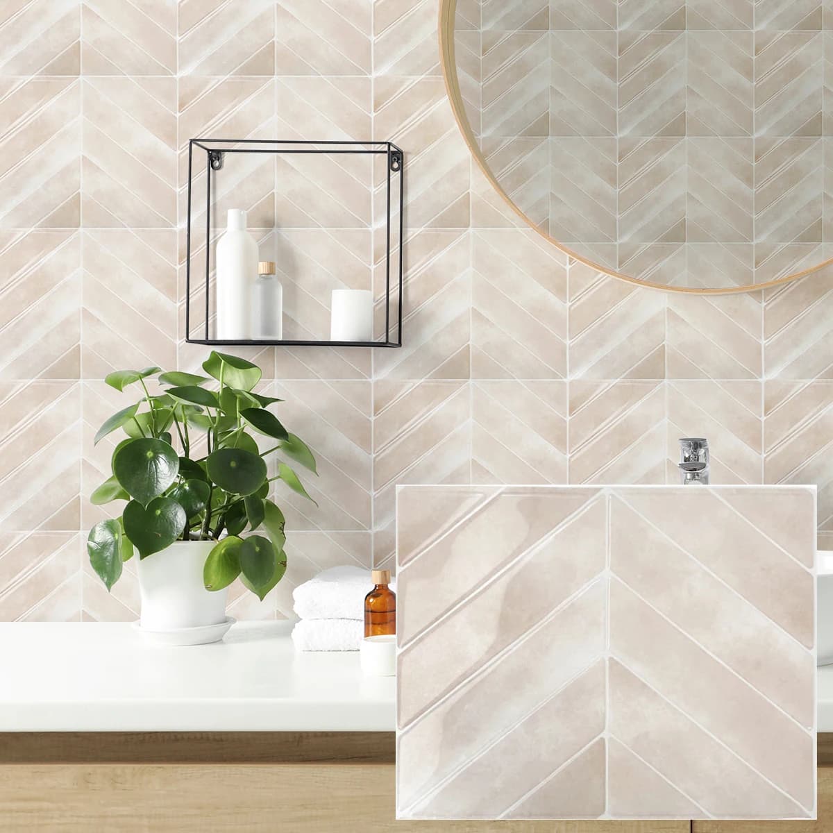 3D selbstklebende Wandaufkleber, wasserdicht und leicht zu reinigen, geeignet für Küche, Badezimmer, Wohnzimmer, Esszimmer usw.