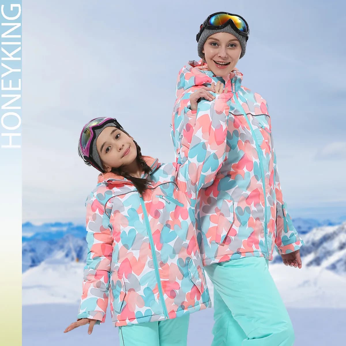HONEYKING Kinder Ski Outwear Winter Warm Winddicht Outdoor Sport Schnee Jacken Mädchen Snowboard Mantel Für Ski Kleidung Ausrüstung