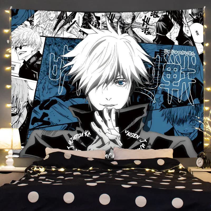 Jujutsu Kaisen Wandteppich Gojo Satoru Wandbehang Gemälde Anime Wandteppiche Home Schlafzimmer Wanddekoration Raumdekoration Wandkunst