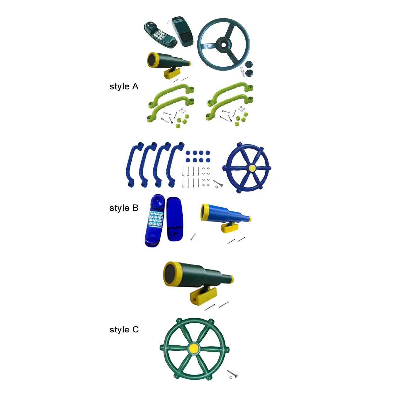 Outdoor-Spielset für Kinder mit Lenkrad und Zubehör für das Jungle-Fitnessstudio