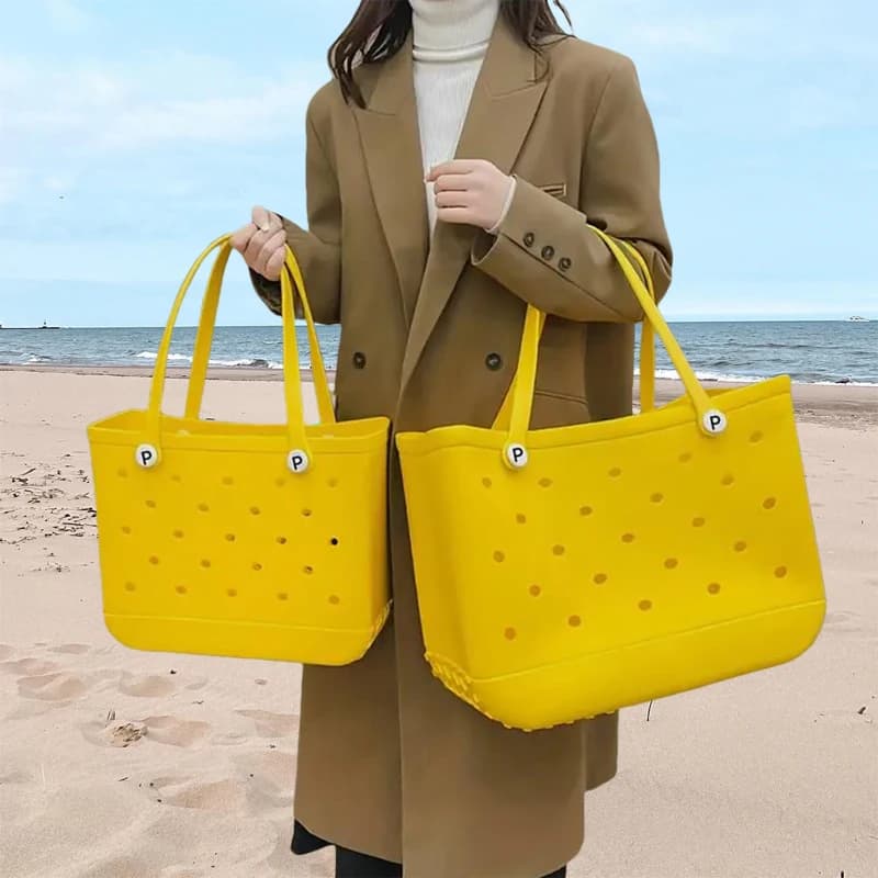XL Jelly Strandtaschen Sommer EVA Wasserdicht Extra großer Picknick-Aufbewahrungskorb Mode Damen Einkaufshandtasche Gummi Strandtasche Geschenk