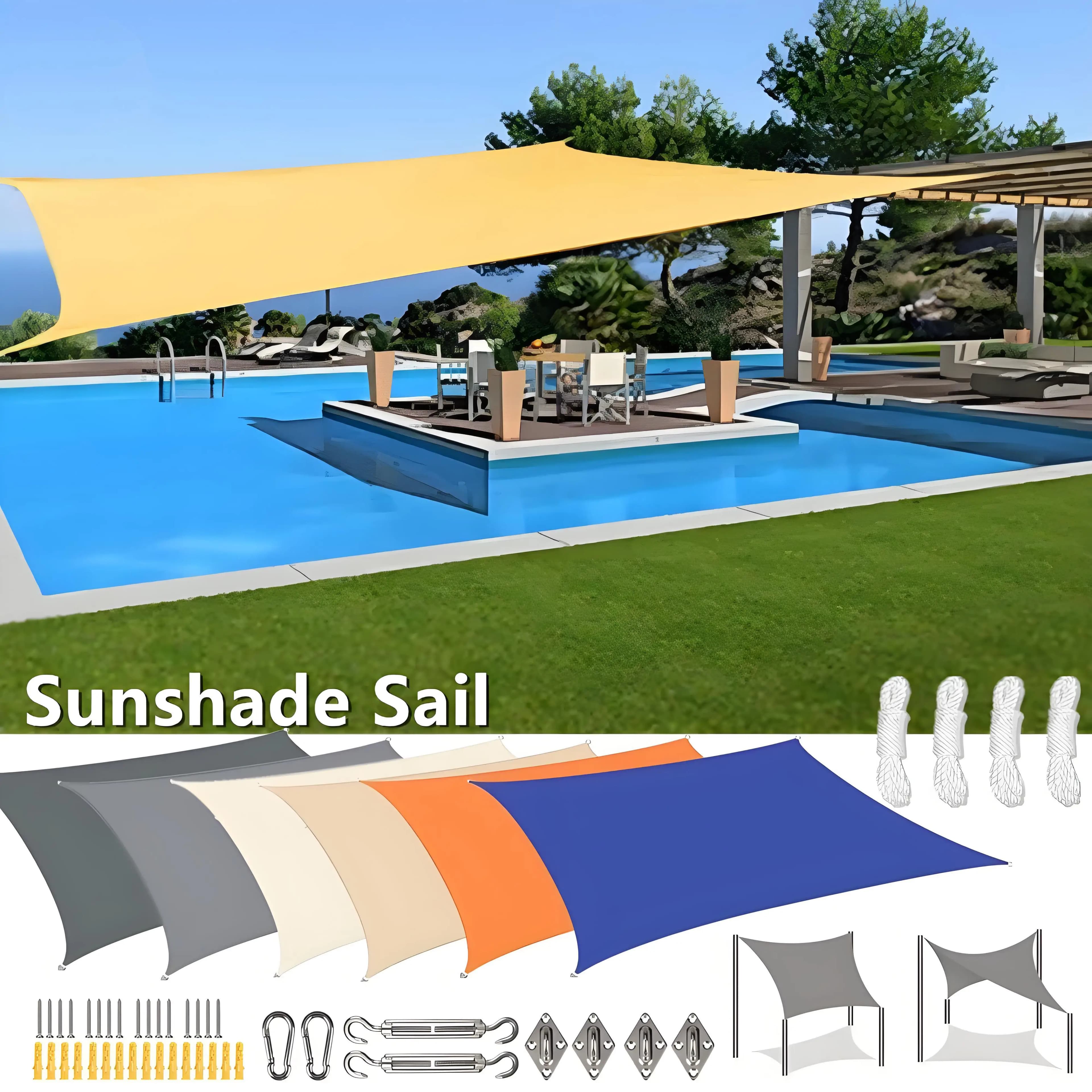 Wasserdichter Sonnenschutz, Segelüberdachung, rechteckig, UV-Block, Sonnenschutz für den Außenbereich, Garten, Terrasse, Hinterhof, Terraza,