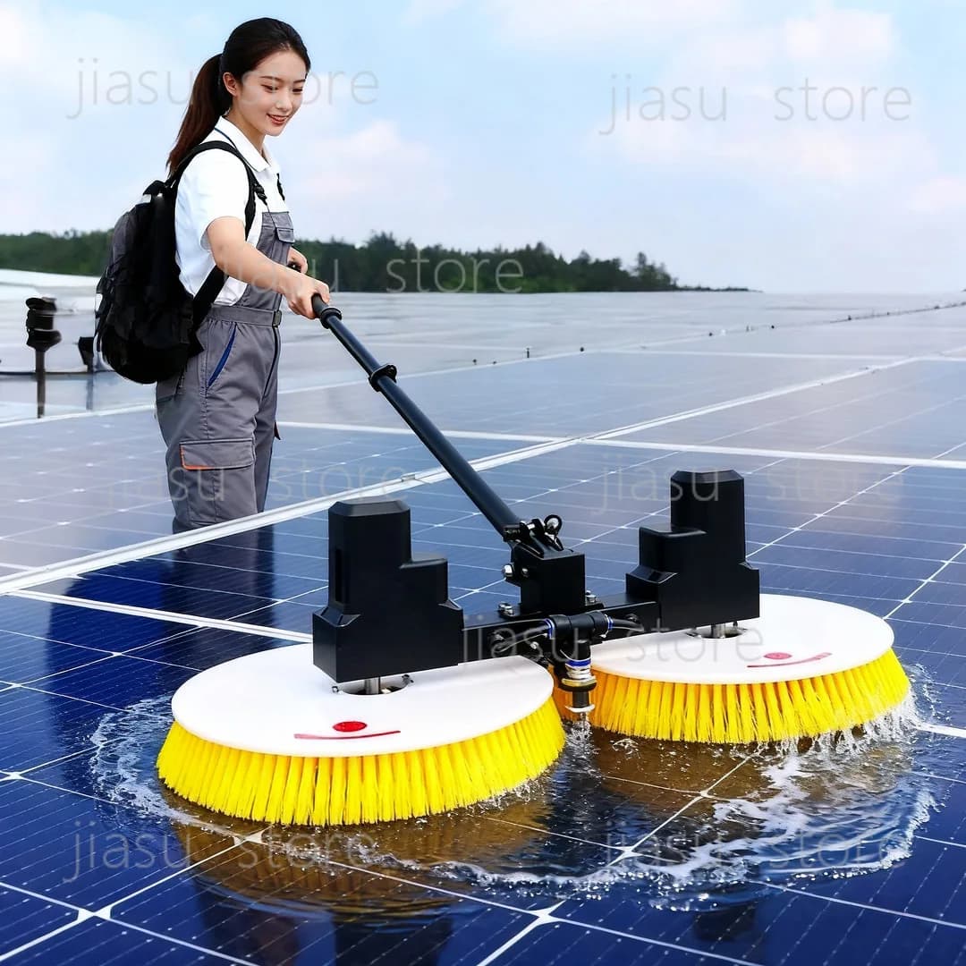 Photovoltaik-Panel Elektrischer Reinigungsroboter Multifunktionales Doppelkopf-Solarreinigungsbürsten-Werkzeug