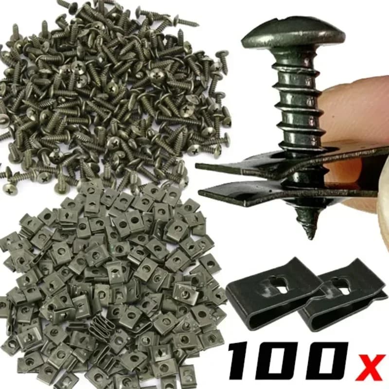 Auto-Befestigungsclip, U-förmiger Metallschrauben-Clip, Werkzeuge für Motorrad, Motor, Unterboden, Spritzschutz, Schutz, Stoßstangenschraube,