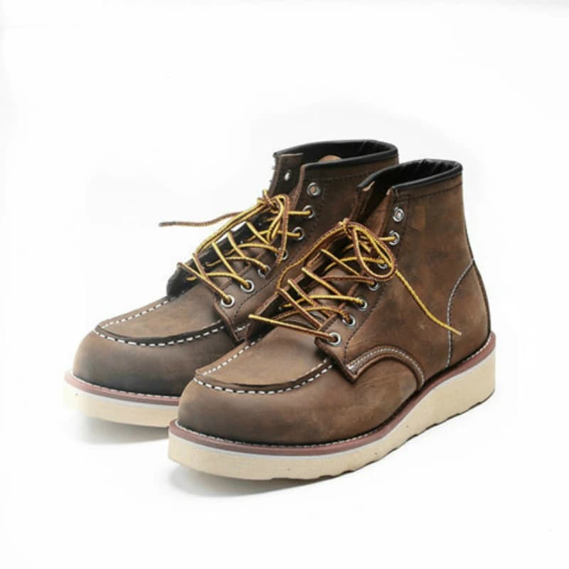 Herren Arbeitssicherheitsstiefel Motorrad Schneestiefel Flügel Herren Freizeitschuhe Outdoor Kletterschuhe Herren Jagdstiefel rot Vintage