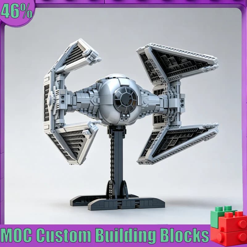1331-teiliges MOC TIE Interceptor Raumschiff-Modell, Individuelles Puzzle, DIY Kreatives Montage-Lernspielzeug, Sammlerstück, Ausstellungsstück,