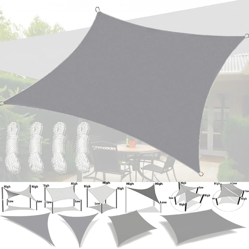 Outdoor-Markisen, wasserdicht, Sonnenschutz, Segel, Gartenüberdachung für Terrasse, Auto, Markise, rechteckig, quadratisch, dreieckig, Graden, Pool,