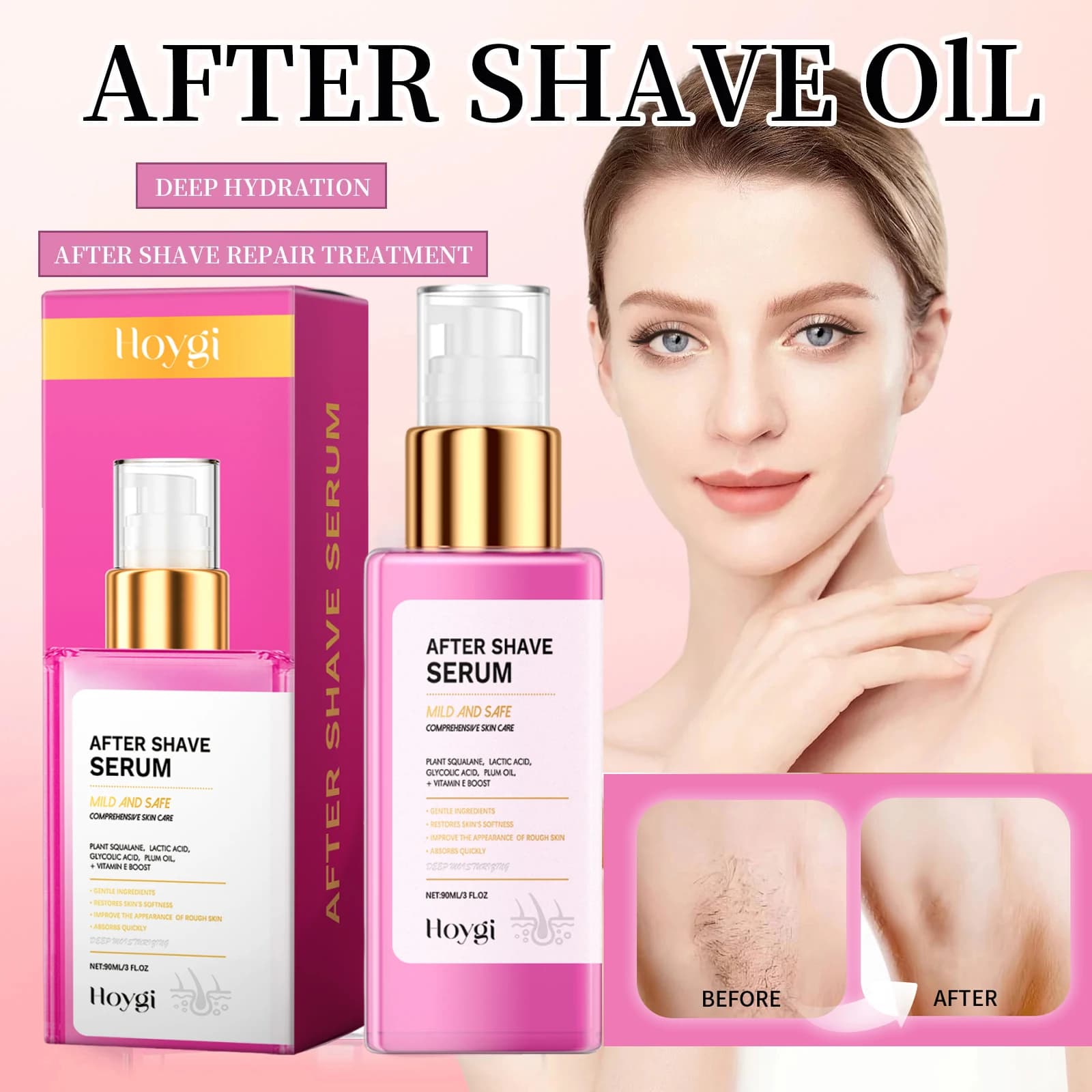 Aprikosen-Afterrasuröl zur Glättung und Straffung der Hautpflege After Shave Vitamin E Tief feuchtigkeitsspendendes, nährendes Hautpflegeserum