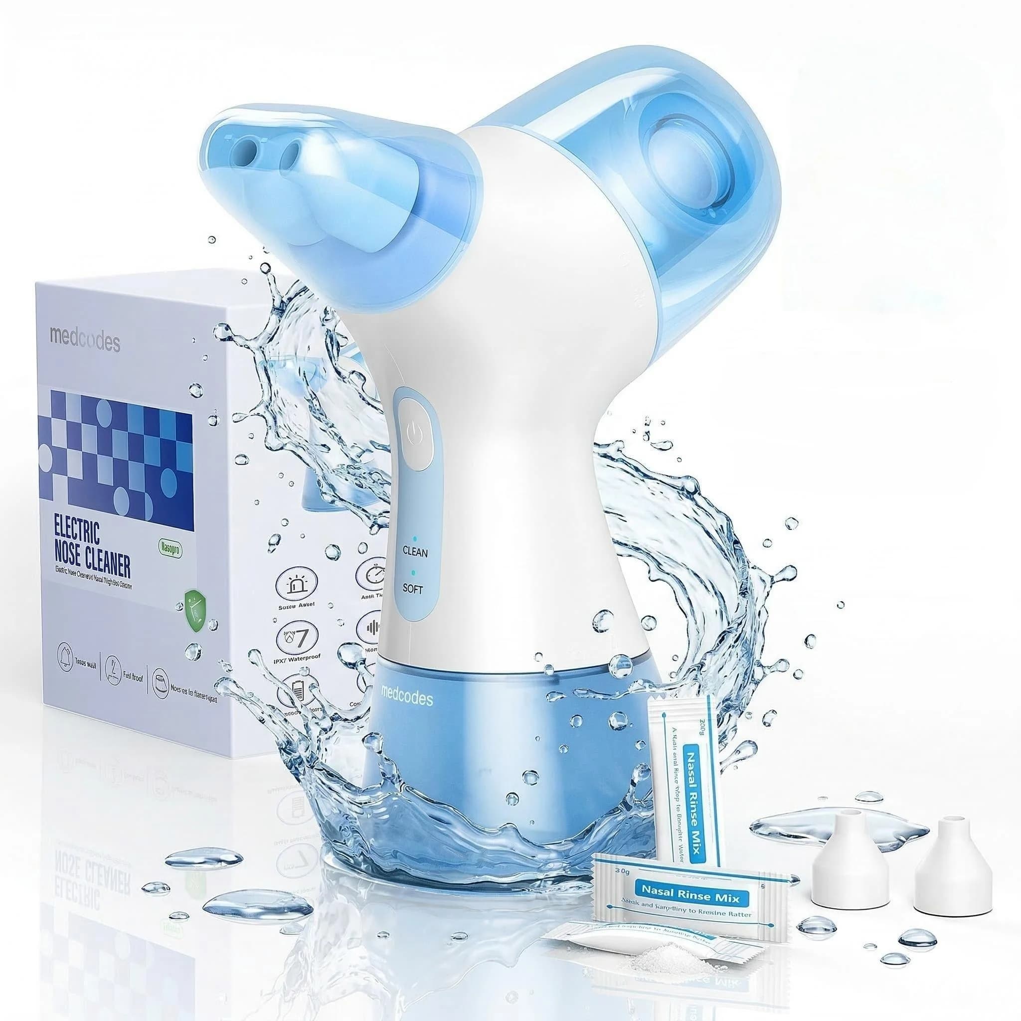 Nasenspülsystem mit Wassertank & Abwassersammelbehälter - Nasenreiniger für Sinus- und Allergielinderung