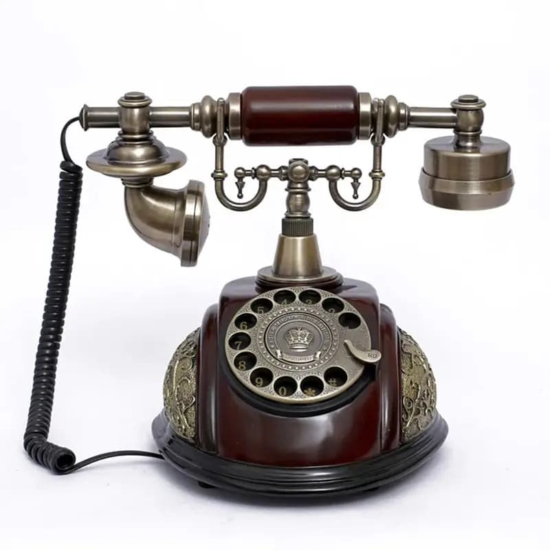 Drehwahl telefon Retro altmodische Festnetz telefone mit klassischer Metall glocke, schnur gebundenes Telefon mit Lautsprecher und Wahl wiederholung
