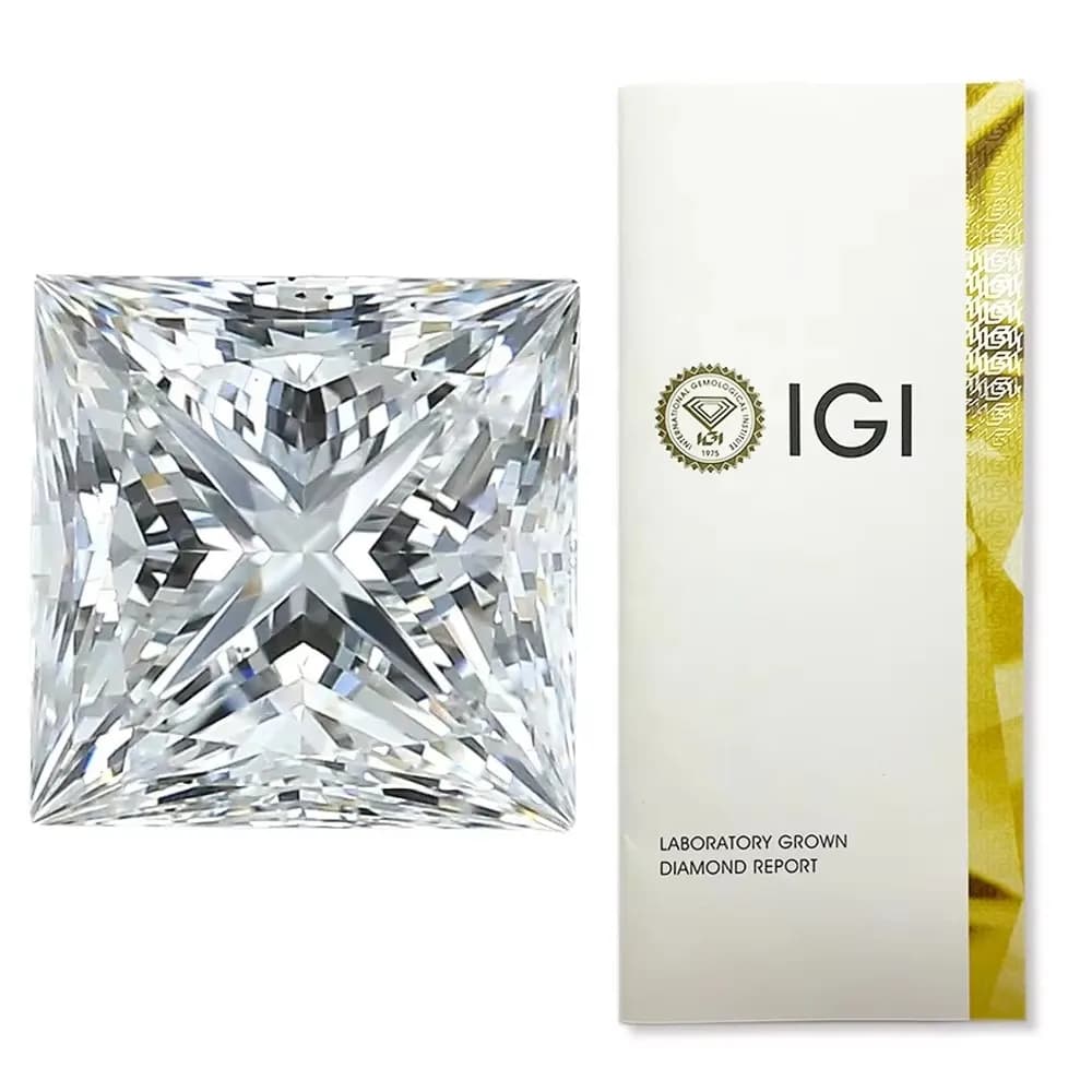 1ct 1,5ct 2ct 2,5ct 3ct 5ct Lab Grown Diamonds Princess Cut IGI GIA Zertifikat HPHT CVD Labordiamant Großhandel