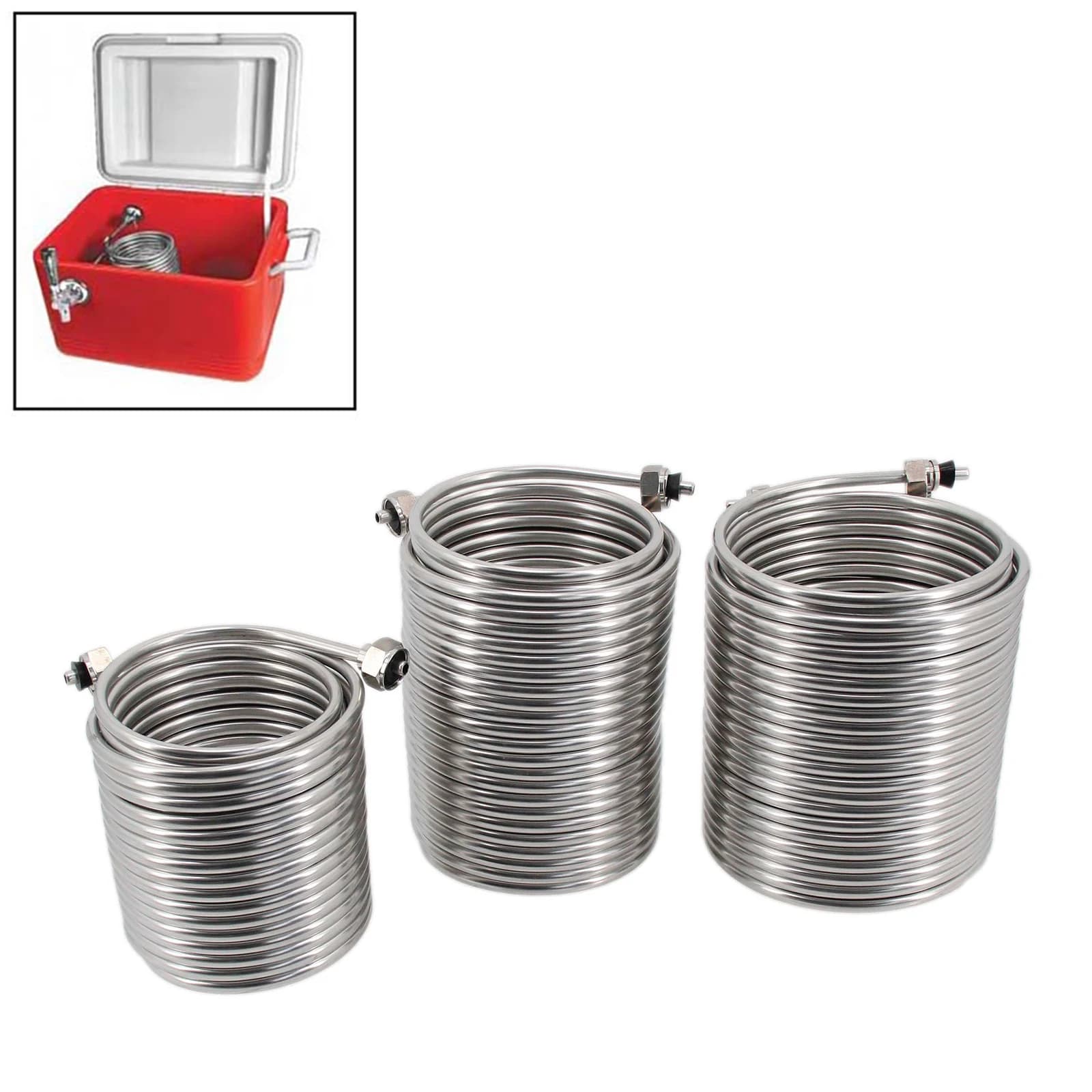 Edelstahl-Stützbox mit Doppelspule, 5/16 Zoll Außendurchmesser, 50/70/80 Fuß, Entwurfsausrüstung, DIY-Stützbox, selbstgebrautes Fassung, Partys,