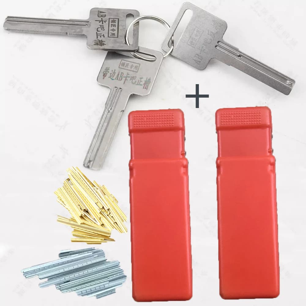 JMCKJ 3PCS AB Lock Starker Power Key mit 100PCS fertiger Zinnfolienstreifen Gold- und Silberzinnfolie Schlüsselverbrauchsmaterialien