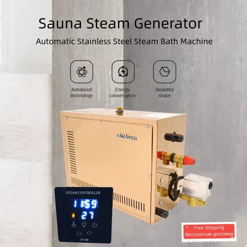 ChuHan AT-S 5/6/7/8/9KW Heim-Dampfbadgenerator für Nassdampfbäder, Haushaltsdampfbad-Sauna-Maschine für Spa