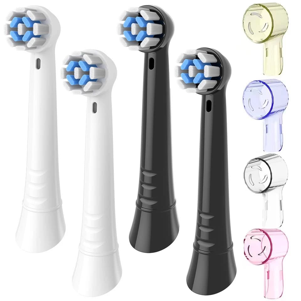 Ersatz-Zahnbürstenköpfe Kompatibel mit Oral-B IO 3/4/5/6/7/8/9/10 Serie Ultimate Clean Elektrische Zahnbürste mit 4 Abdeckungen