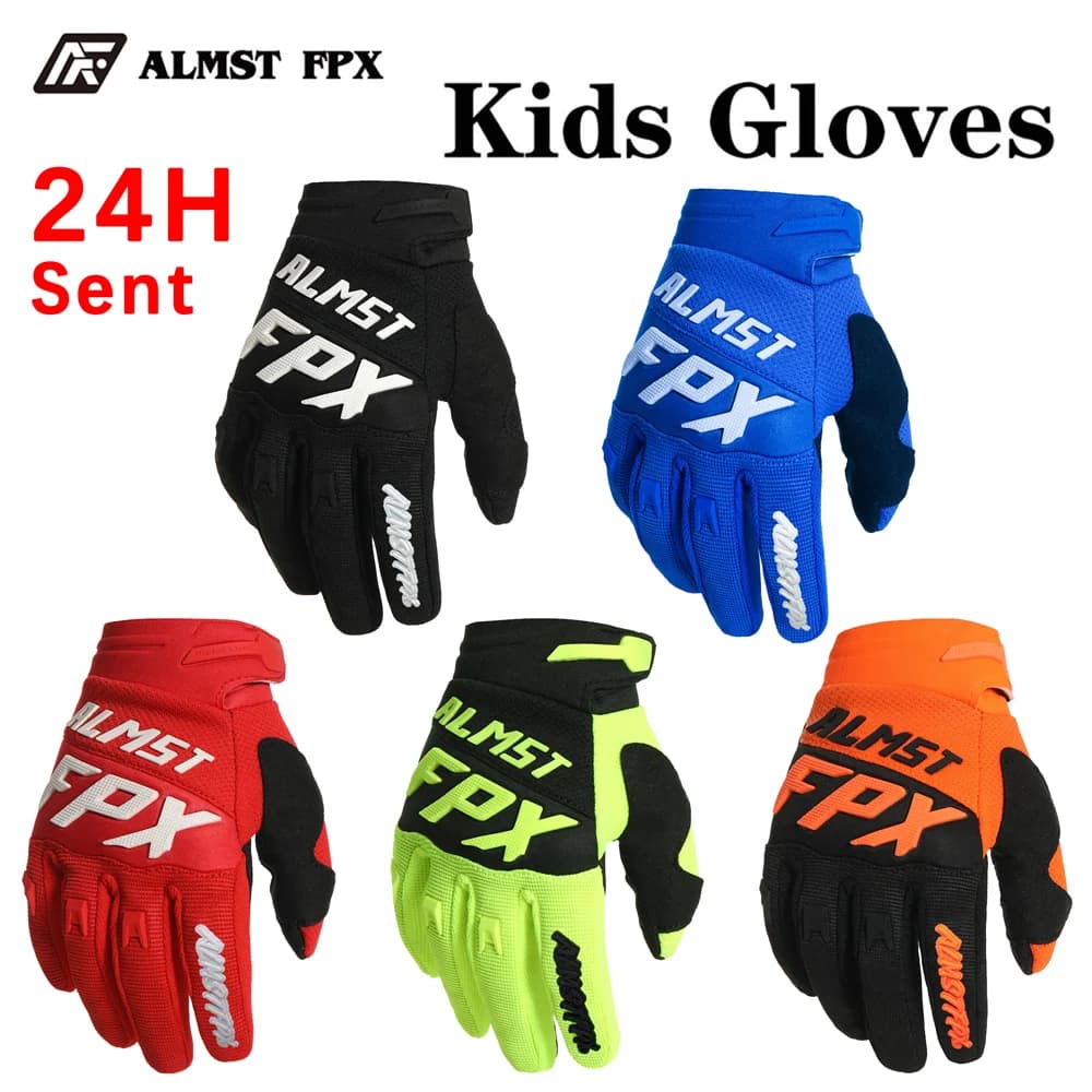 Alter 4–12 Jahre alte Kinder Vollfinger Balance Fahrradhandschuhe Off-Road Racing Motorradhandschuhe Mountain Road Bike Kinderhandschuhe