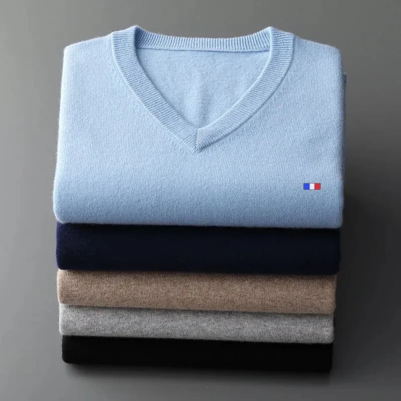 Klassische Pullover V-ausschnitt Pullover Männer Herbst Winter Kaschmir Mischung Warme Jumper Kleidung Pull Homme Mann Hombres Pullover