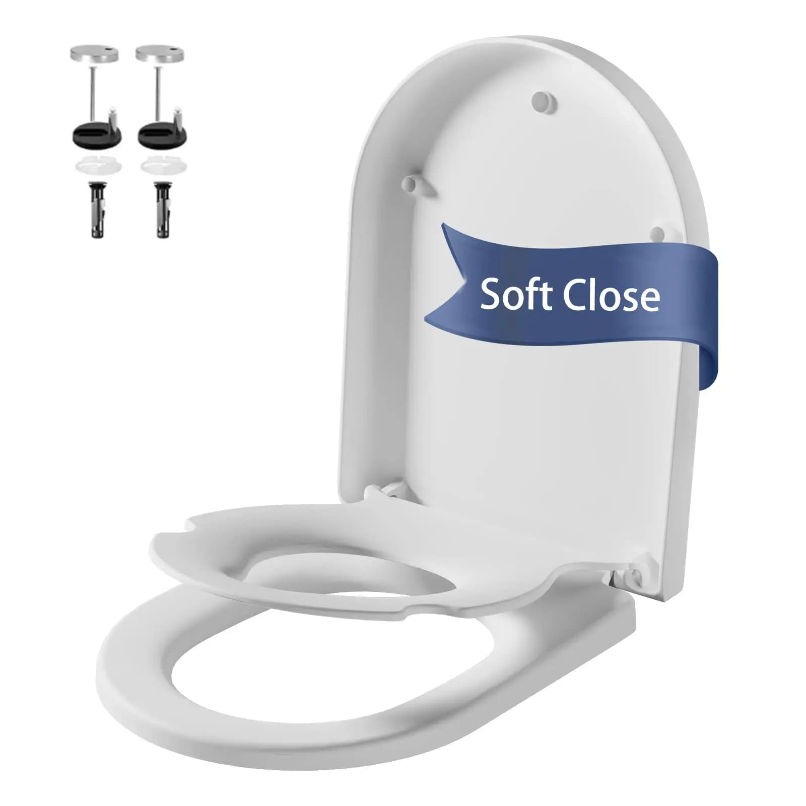 Kommerzieller D-förmiger Toilettensitz mit integriertem magnetischem Kindersitz, langlebiger, rutschfester, hygienischer Toilettensitz, geeignet für