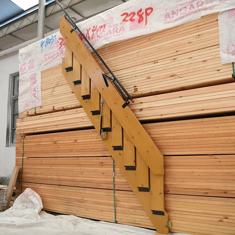 Haushalts-Wand-Klapptreppe aus massivem Holz, Dachboden, Keller, Lager, Dachboden, Duplex-Stufen, einfach zu ziehen und anzubringen, kann individuell